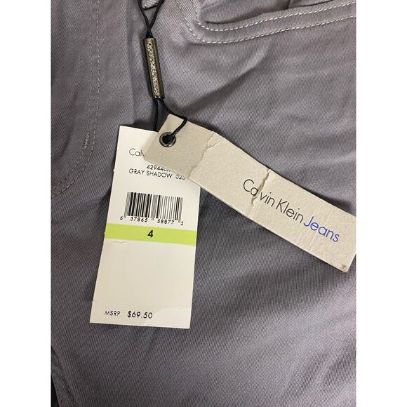 Calvin Klein Women's Mid Rise Ankle Skinny Jeans Gray 4 NWT - Picture 3 of 4